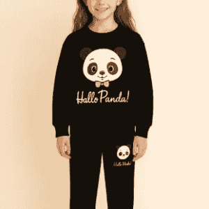 Kids Panda Printed Co-ord Set | Soft Top & Jogger Bottom | Cute Cartoon Suit for Girls & Boys